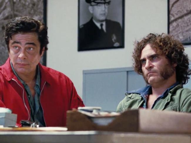 Benicio del Toro and Joaquin Phoenix in Inherent Vice.