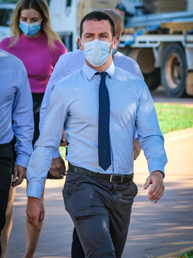 Zach Rolfe outside the Darwin Supreme Court. Picture: Glenn Campbell