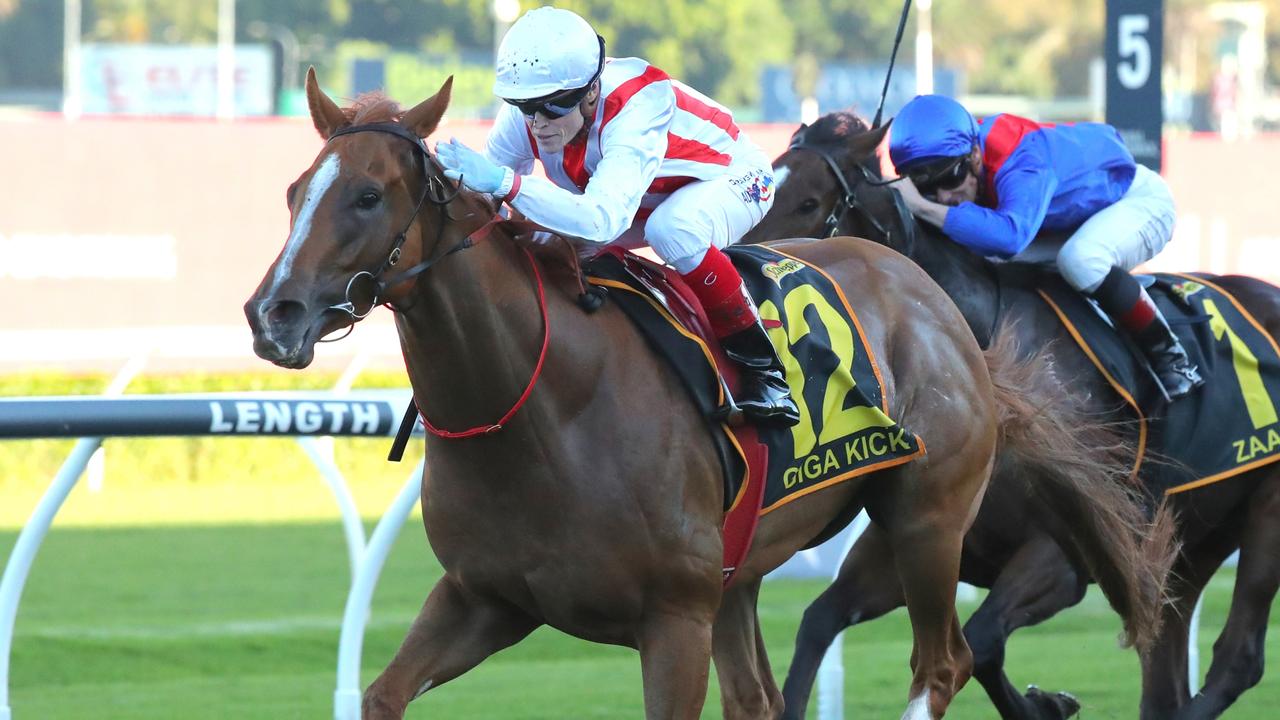 The Everest winner Giga Kick is still a few weeks away from appearing at the trials to prepare for his autumn carnival campaign. Picture: Getty Images