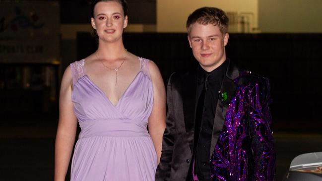 Bella Perrett and Tybias Aulfrey at the 2023 Bundaberg State High School Formal.