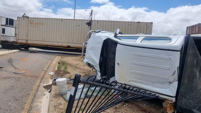 A car was hit by a freight train at Murray Bridge. Picture: SA Police