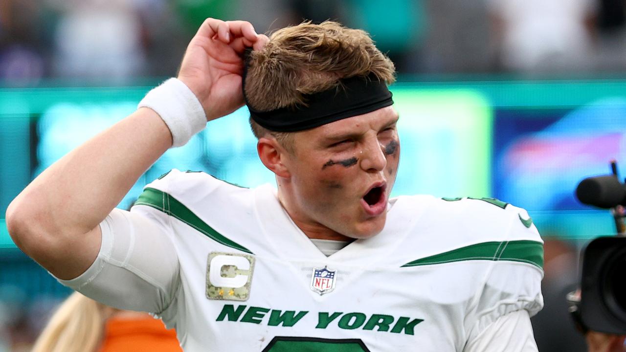 Braden Mann of the New York Jets reacts as he runs off the field News  Photo - Getty Images