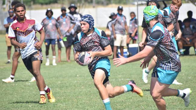 Warba Wangarunya Rugby League Carnival, under-17 boys, Yunba Buddas versus Gracemere Goannas, Saleyards Park, Rockhampton, January 19, 2024.