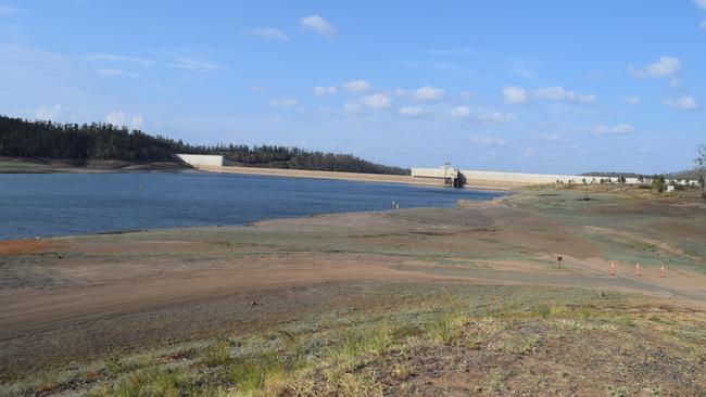 The empty spots at the Paradise Dam Caravan Park on Boxing day. Picture: Erica Murree.