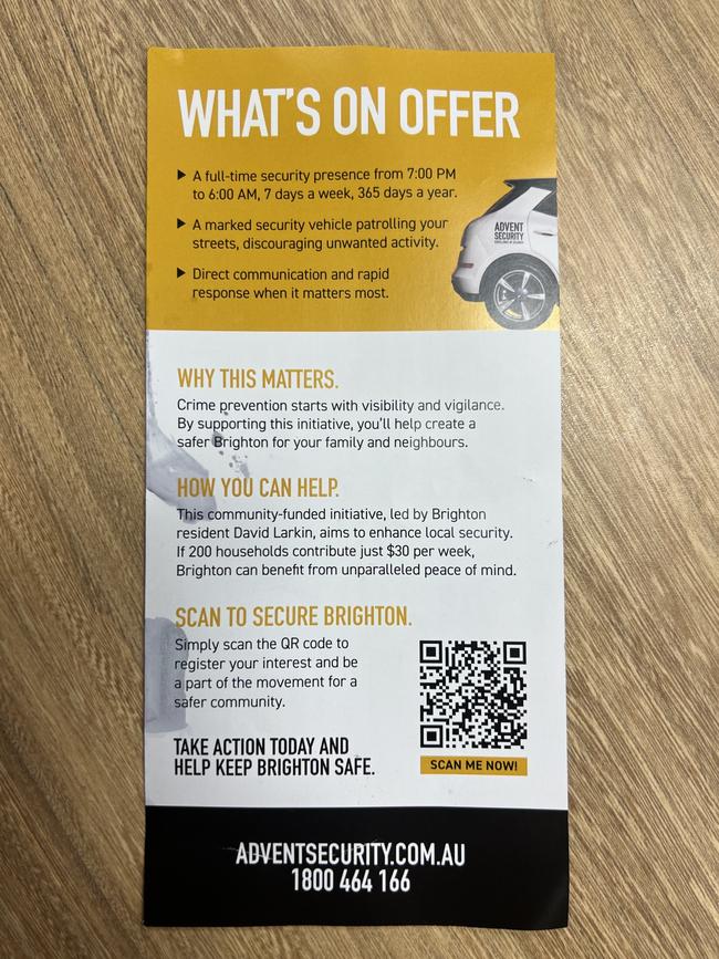 A flyer being handed out to residents. Picture: Supplied