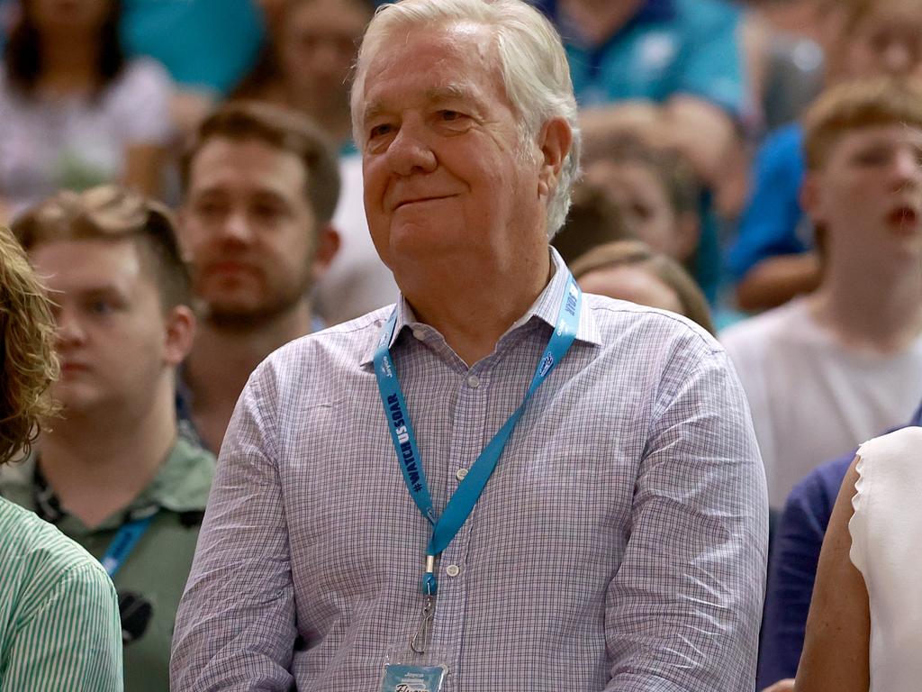 Gerry Ryan, Owner of the Southside Flyers, looks after winning the 2024 WNBL Championship. Picture: Kelly Defina/Getty Images