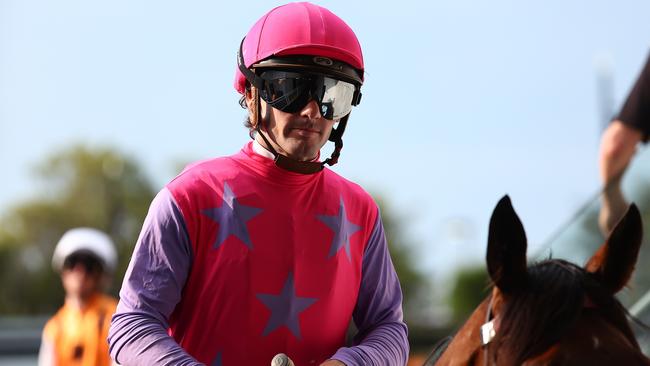 SYDNEY, AUSTRALIA - DECEMBER 09: Tyler Schiller riding Garrison prepares for Race 10 Aloha Strawberry Hill Stud during "The Ingham Charity Raceday" - Sydney Racing at Royal Randwick Racecourse on December 09, 2023 in Sydney, Australia. (Photo by Jeremy Ng/Getty Images)