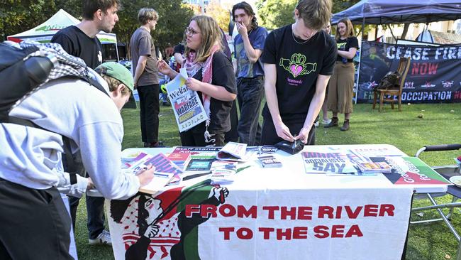 Signs at the at the Maths Lawns. Picture: Mark Brake