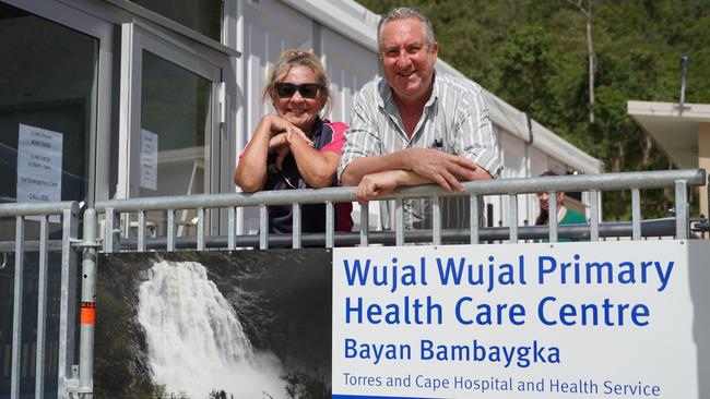 Senior Health Worker Anna Cleary and Director of Nursing Vince Connellan at the opening of the Wujal Wujal temporary health clinic