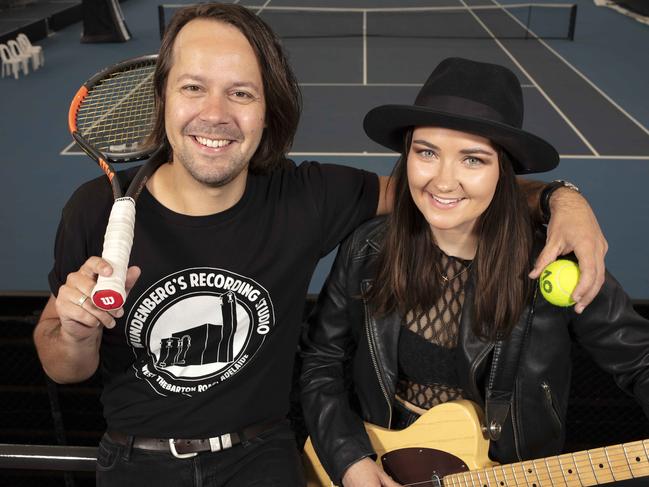 The Racquets and Strings music festival will showcase some of South Australia’s best local performers such as Sam Brittain and Georgia Germein to complement The Adelaide International starting at Memorial Drive on Sunday. Picture: (AAP/Emma Brasier).