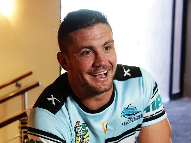 Chris Heighington of the Cronulla Sharks rugby league team poses for a portrait during a Sharks media session at Cronulla Leagues Club, Sydney. Pic Brett Costello