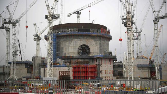 One of the two nuclear reactors being build in southwest England. Picture: Daniel Leal/AFP