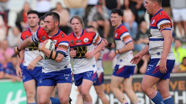 Ryan Starr on the charge for Emu Plains in the 2023 grand final. Picture: Steve Montgomery