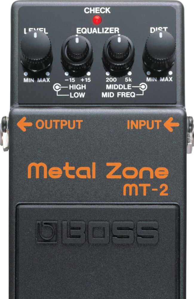 A popular BOSS brand guitar pedal.