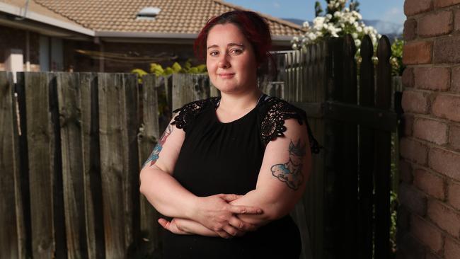 Young mum Tammy of Hobart who has been through some traumatic events in life is now facing homelessness. Picture: Nikki Davis-Jones