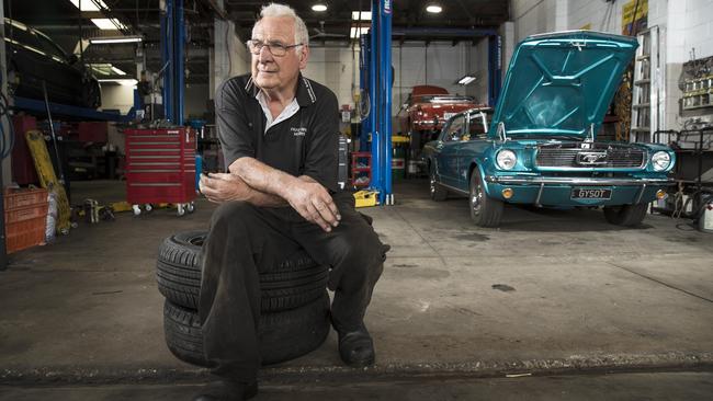 Mechanic Frank Bria at his workshop in Hampstead Gardens. Picture: Simon Cross