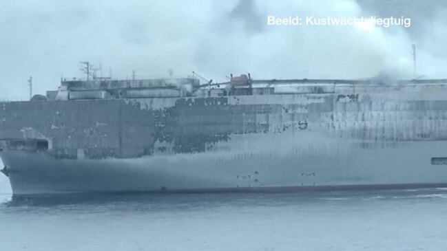 Ship ablaze off Dutch coast carrying almost 500 EVs