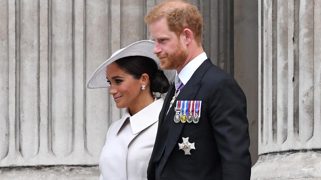 The Sussexes’ time with the monarch was kept ‘formal’ by Buckingham Palace aides. Picture: Chris J Ratcliffe/Getty Images.