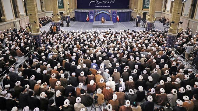 Iran's Supreme Leader Ayatollah Ali Khamenei addresses Iranian clerics from across the country on January 16. Picture: AFP/Khamenei.ir