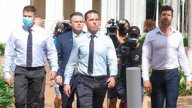 Zach Rolfe arrives at the Supreme Court of the Northern Territory in Darwin. Picture: Glenn Campbell