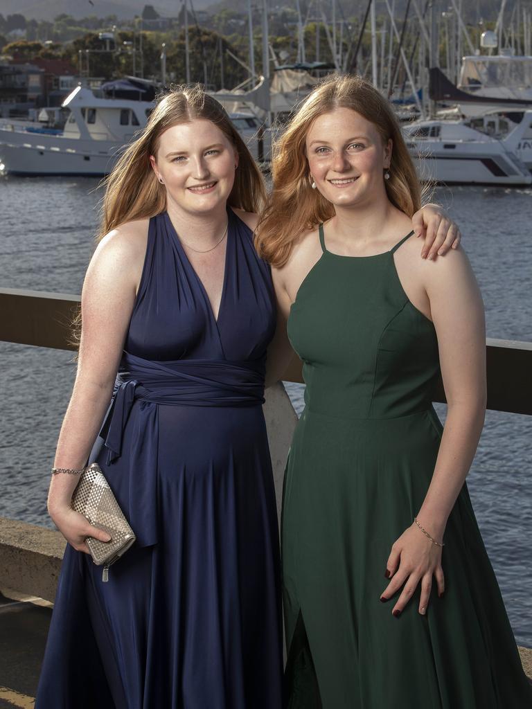 Erica Bleasel and Antonia Brancher at St Michael's Collegiate School leavers dinner at Wrest Point. Picture: Chris Kidd