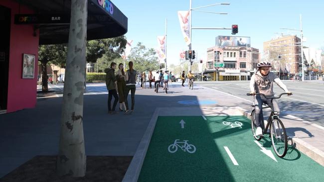 Concept images for the Oxford St west cycleway under development. Picture: Supplied / City of Sydney