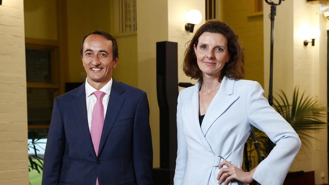 Liberal MP Dave Sharma and Independent candidate for Wentworth Allegra Spender. Picture: Richard Dobson