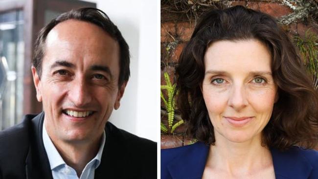 Liberal MP Dave Sharma and rival Allegra Spender. Most teal independents would likely have been interested in a career within the parliament within the Liberal Party had they been even remotely encouraged. Picture: News Corp