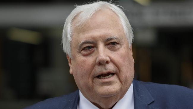 Clive Palmer speaks to media after attending a hearing at the Supreme Court, in Brisbane, Wednesday, April 18, 2018. Former federal MP Clive Palmer says there's been an abuse of process and he'll seek to halt legal proceedings involving his failed nickel company. (AAP Image/Glenn Hunt) NO ARCHIVING