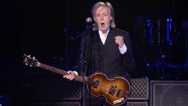 Paul McCartney performs at the Adelaide Entertainment Centre. Picture: Kelly Barnes