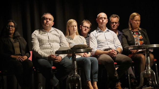 Government and motorway representatives at Camden Civic Centre. Picture: Carmela Roche