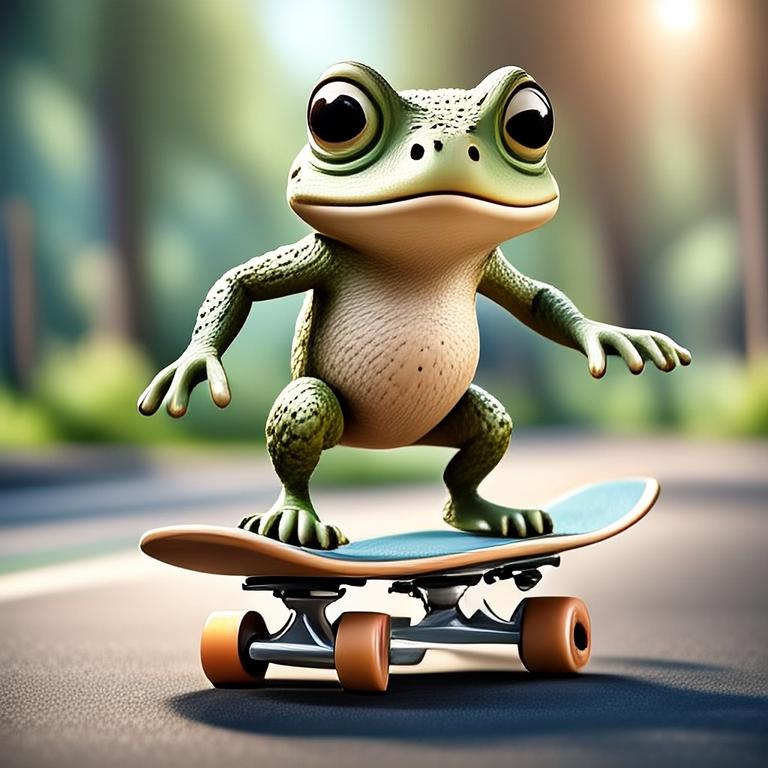 Frog on a surfboard created by Image Playground using Apple Intelligence.