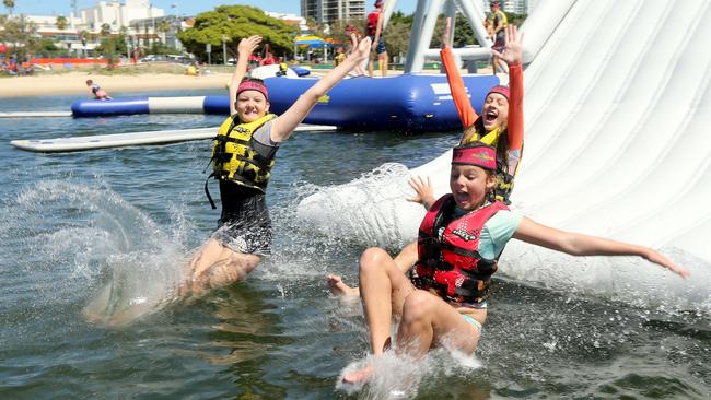 ‘Splashers’ enjoying the water park. Picture Mike Batterham