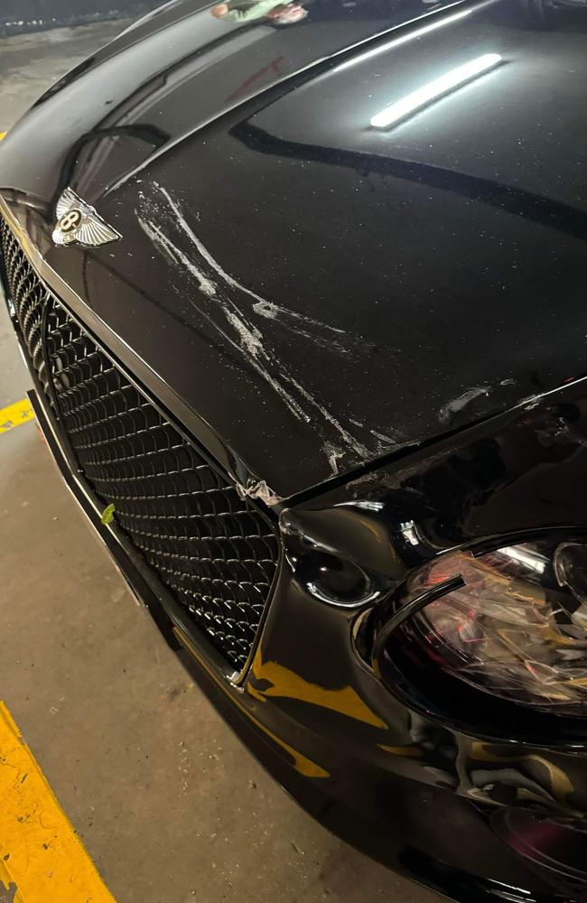 Damaged caused to the Bentley. Picture: Supplied