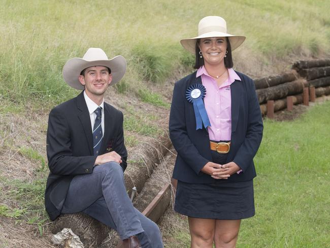 Harry Stewart, runner up and Brianna Barron, rural ambassador. Toowoomba Royal Show. Saturday, April 1, 2023. Picture: Nev Madsen.