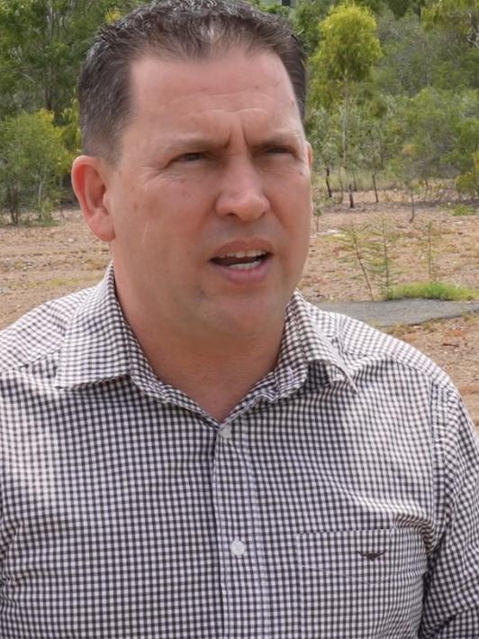 Gladstone Region Mayor Matt Burnett at the vacant land on the corner of Park Street and Palm Drive. Picture: Contributed