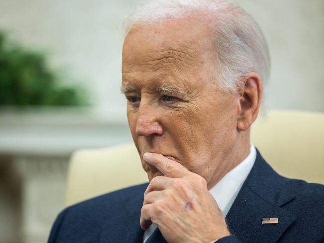 Negative reports about Mr Biden’s ability to lead were swiftly removed from his daily news file by staffers. Picture: Tierney Cross / AFP