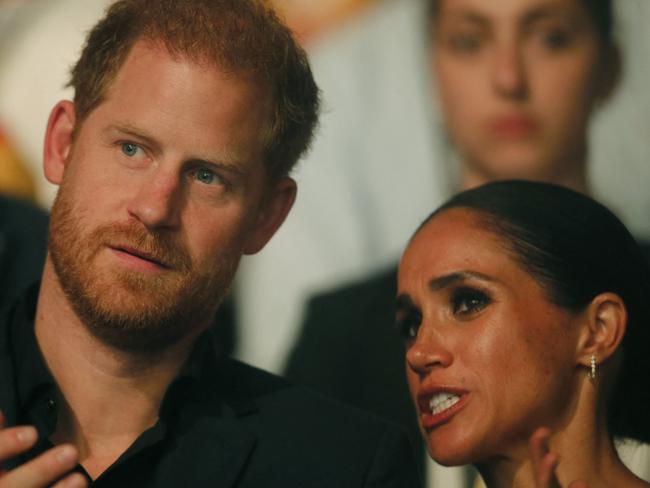 The Duke and Duchess of Sussex at the closing ceremony of the 2023 Invictus Games. Picture: AFP