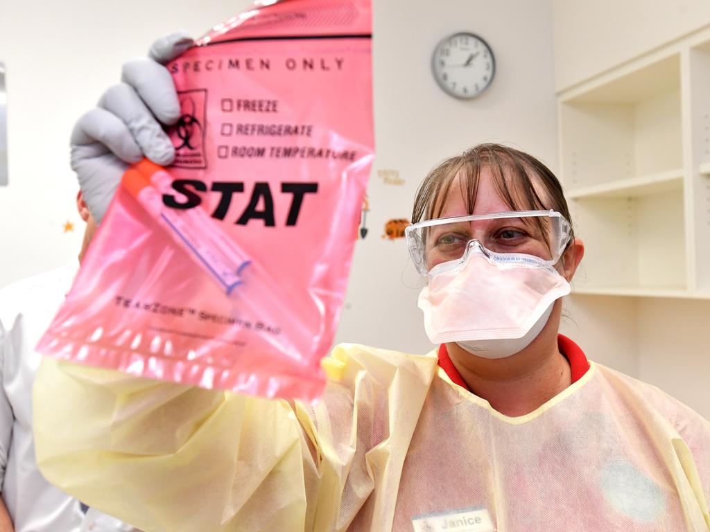 Clinical nurse consultant Janice Geary at The Prince Charles Hospital fever clinic. Picture: AAP Image/Attila Csaszar