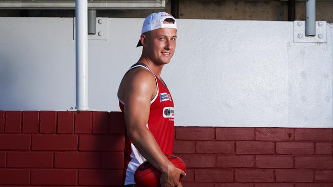 New recruit, Billy Hartung poses for a picture in Prospect, after being signed to the North Adelaide Roosters. Picture: Matt Loxton