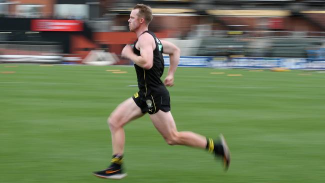 Jack Riewoldt in full flight over summer.