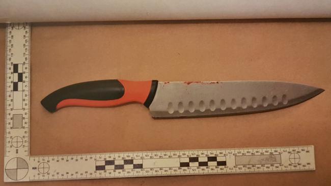 The $6 knife used in the vicious attack. Picture: SA Police