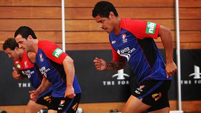 Daily Telegraph. Newcastle Knights completing a fitness test as their pre-season training begins at the Forum fitness centre at the Newcastle University. Dane Gagai during the test.