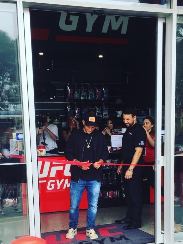 Mr Girgis at the opening day of his UFC Balcatta Gym in Perth in 2018 before things went downhill.