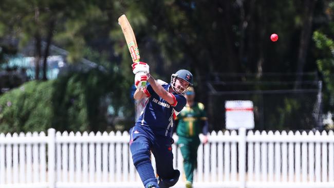 Mudgeeraba Nerang opener Howard Biddle in action during the Kookaburra Cup T20 Final against Helensvale Pacific Pines at Sam Loxton Oval . Photograph : Jason O'Brien