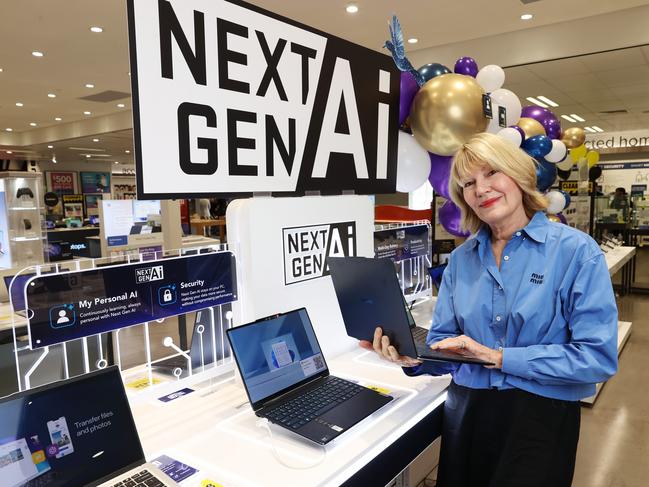 20/6/24: Harvey Norman CEO Katie Page in the Auburn store with a Microsoft Copilot+ (AI) laptop, which went on sale this week. She explains how itÃ¢â‚¬â„¢s a game changer in personal computing. John Feder/The Australian.