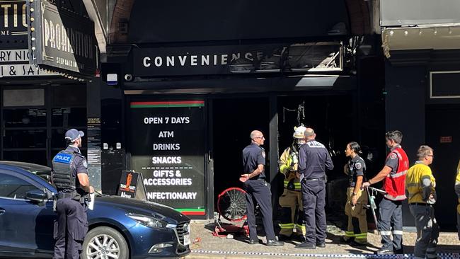 The tobacco shop was destroyed in the fire.