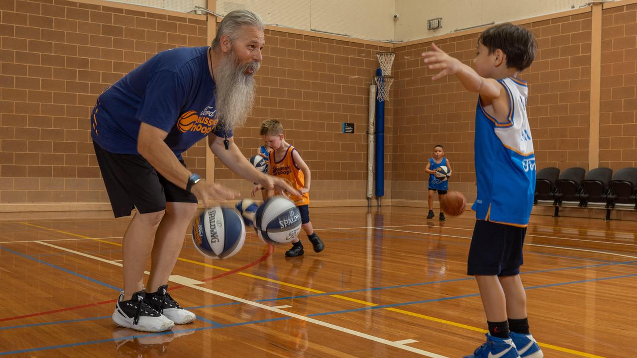 Basketball coach Abraham Shuken at the Golden Grove Recreation Centre. Picture: Ben Clark