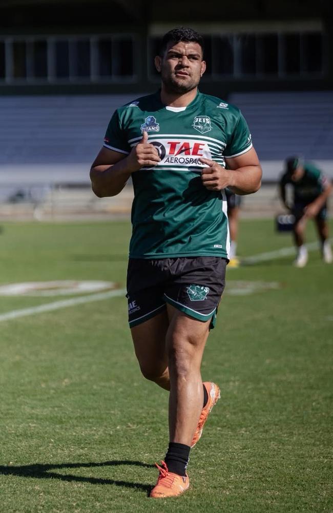 David Fifita training with the Ipswich Jets this week. Credit: Supplied.