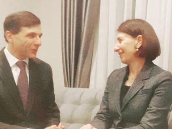 A picture posted to the Instagram page of Mary Berejiklian (R) showing her sister, NSW Premier Gladys Berejiklian (C) and Sydney based lawyer Arthur Moses SC.